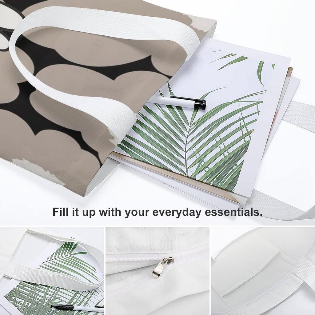 Miffy Tote Bag A4 Canvas Bag Shopping Bag Shoulder Bag Carrying Bag Large Capacity Canvas Convenience Store Bag with Pocket for Commuting to Work or