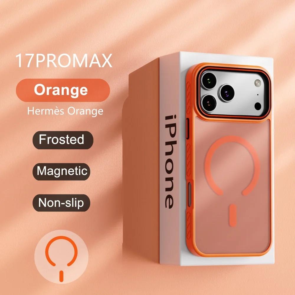 Luxury Matte Transparent Magnetic Case For iPhone 17 16 15 14 13 Pro Max Plus 17Air Magsafe Wireless Charging Protective Cover