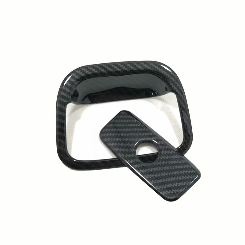 For Jeep Grand Cherokee 2014 2015 2016 2017 2018 ABS Carbon Fiber  Front Storage Glove Box Handle Cover Trim 2PCS