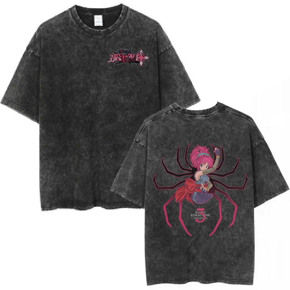 Vintage Washed Anime Hunter X Hunter  Printed Tshirt Mens and Womens Washed Tshirt High Quality Vintage Cotton Tshirt Tops