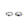 Trendy Colorful Heart Ring For Women Stylish Geometric Design Copper Fashion Accessory