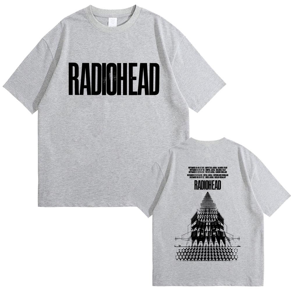 Radiohead Return To The Road European Tour Tshirt Men Hip Hop Rock Vintage T Shirt Mens Gothic Oversized Tshirts Streetwear
