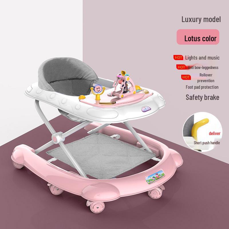 Multifunctional Anti-Tip Baby Walker with U-Shaped Pushchair