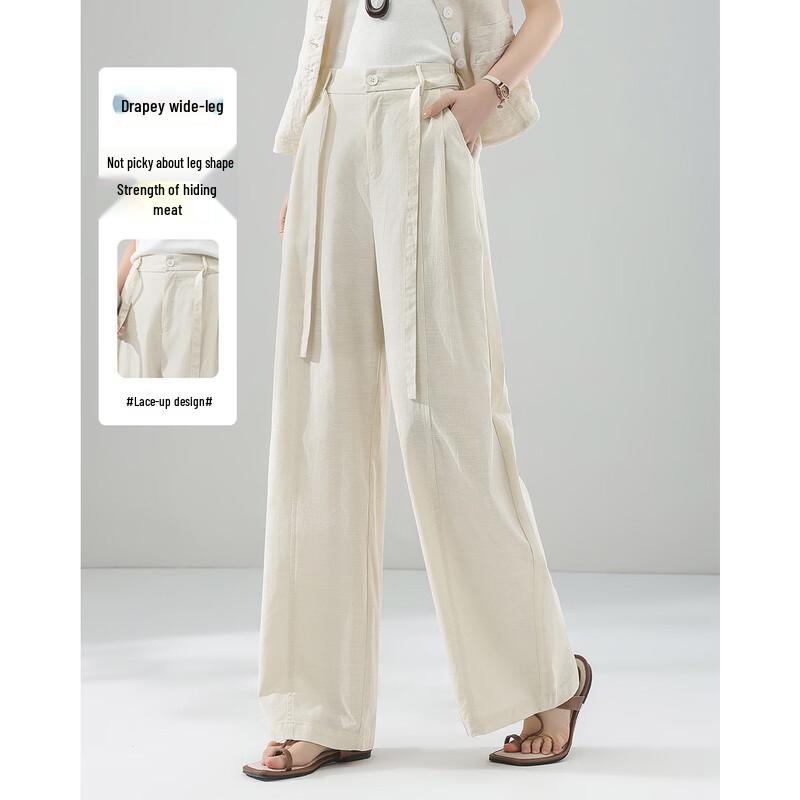 TERRE BLEUE Women s Loose Straight-Leg Casual Pants 28