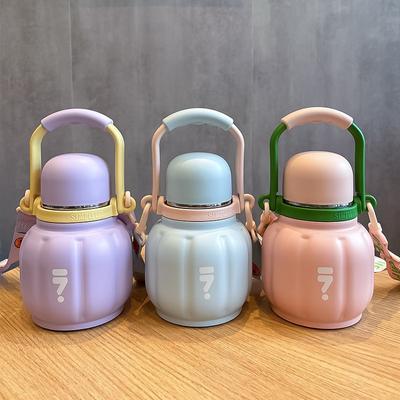 New Pumpkin Thermos Cup High Appearance Level Stainless Steel Cup Outdoor Handle Water Cup Simple Double Drink Cup