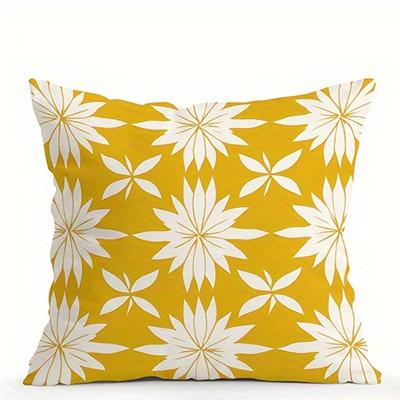 Home Decor Yellow Floral  Geometric Patterned Pillow Covers Pattern Cushion Cover Suitable for Sofa Bedroom Car Pillow Cover
