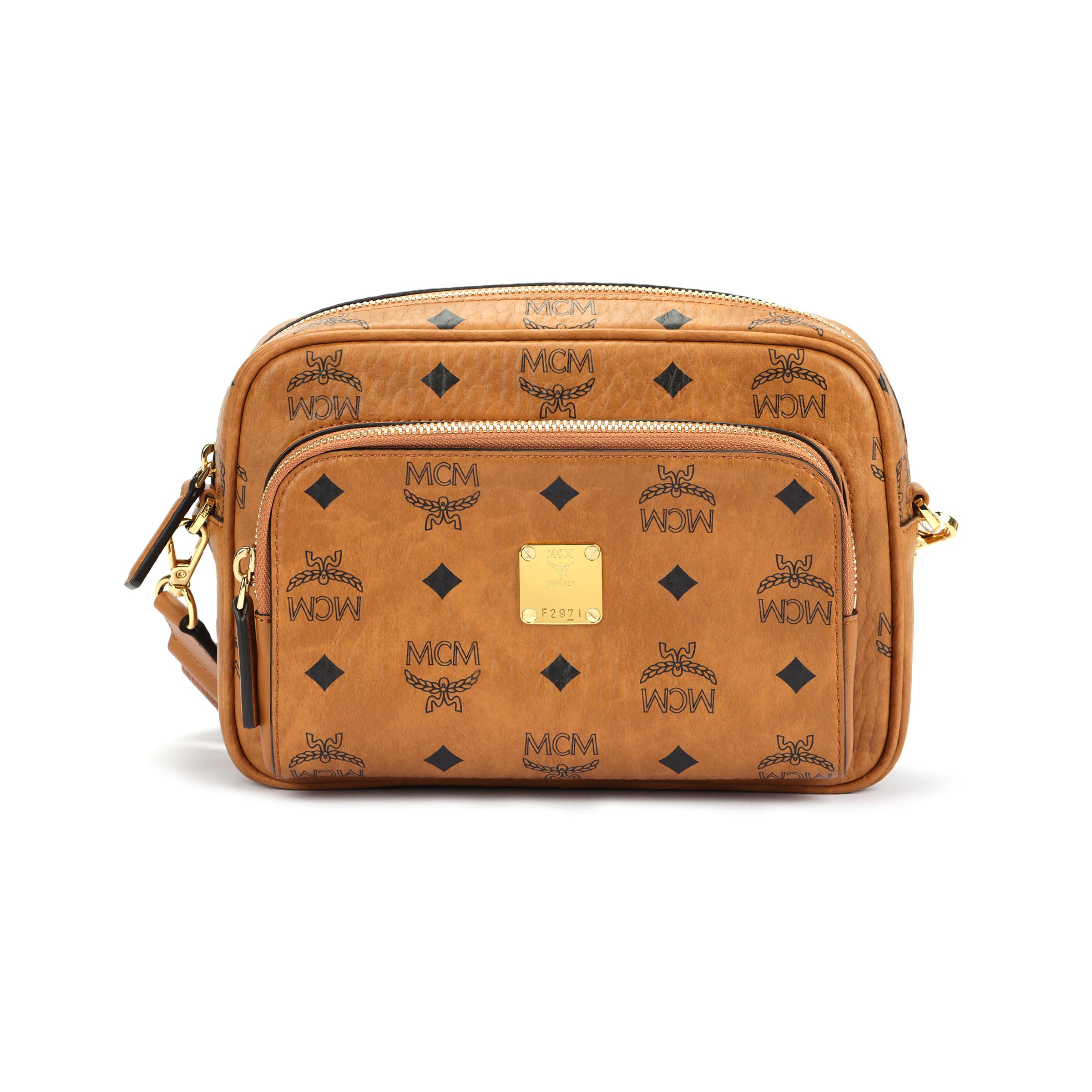 

New MCM Aren Small Canvas Crossbody Bag Cognac MMRAAKC02CO001 22.1*5.1*16.0CM