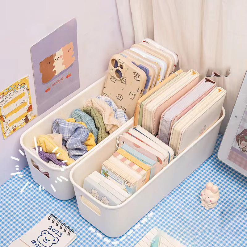 1 Stück Desktop-Aufbewahrungsbox für Schreibwaren Weiß Toilettenartikel Kosmetik Verschiedenes Kunststoff-Aufbewahrungs-Organisationsbox Schubladen-Organizer