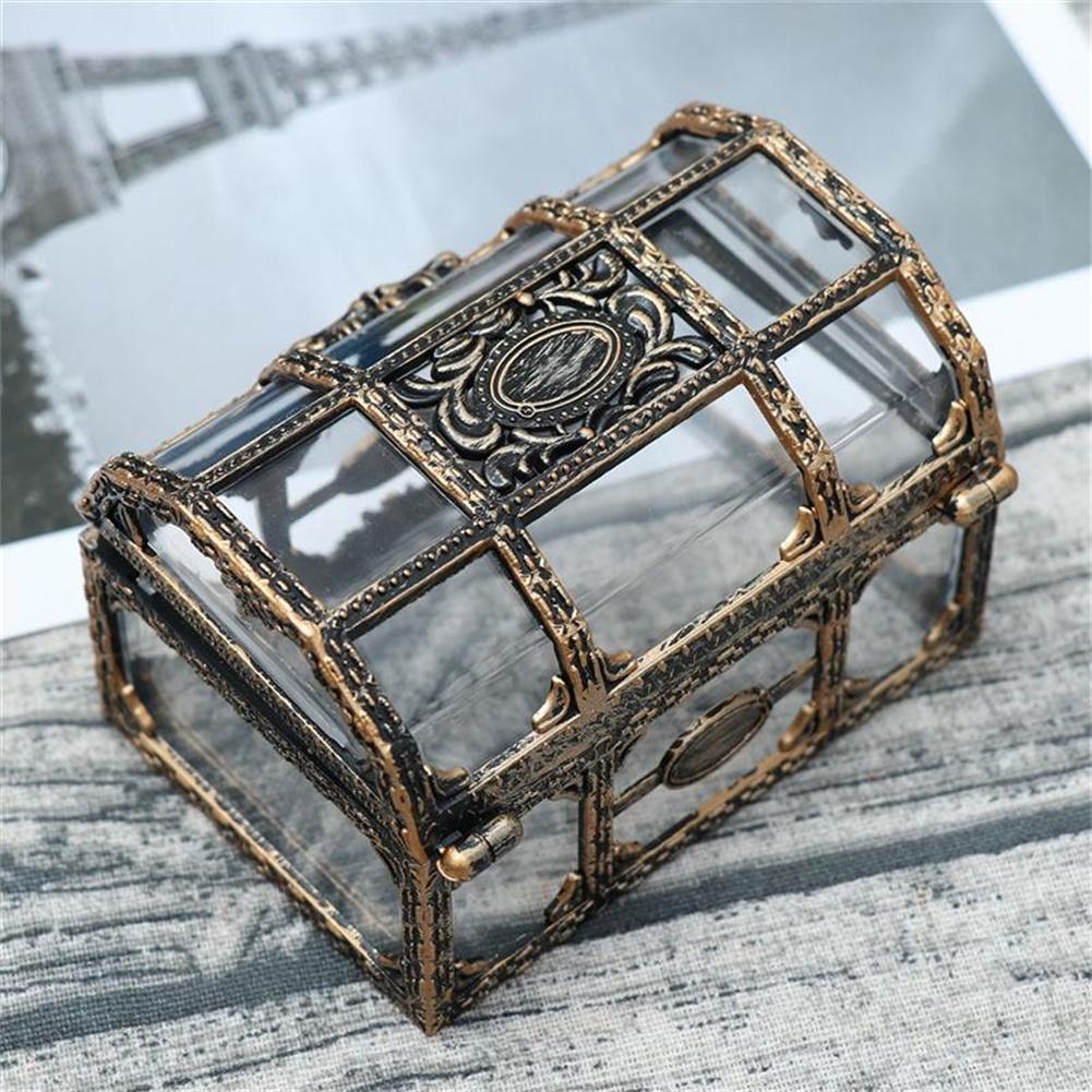 1 Gird Treasure Box 10.5x8x6.5cm Plastic Retro Transparent