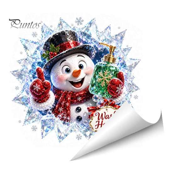 Cartoon Xmas Toilet Seat Cover Stickers Christmas Stickers, Self?Adhesive Waterproof PVC Wall Decals, 3D Colorful Reindeer Santa Tank Lid Decor for
