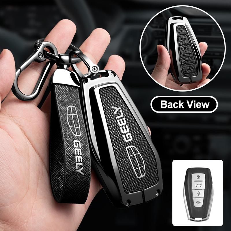 Leather Car Remote Key Case Cover for Geely for Geely Coolray X6 X7 EX7 Emgrand Global Hawk GX7 Kulrey GT GC9 Atlas Boyue NL3