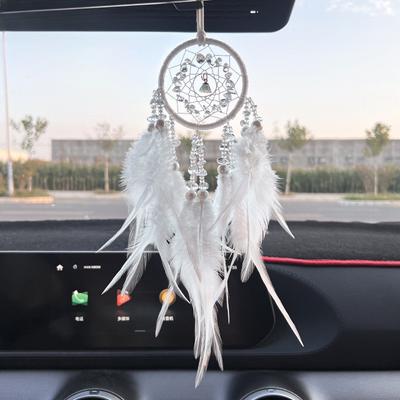 Yüksek Kaliteli duvar dekorasyonu Taş Kristal Tüy Rüya Yakalayıcı Araba Kolye dekorasyonu