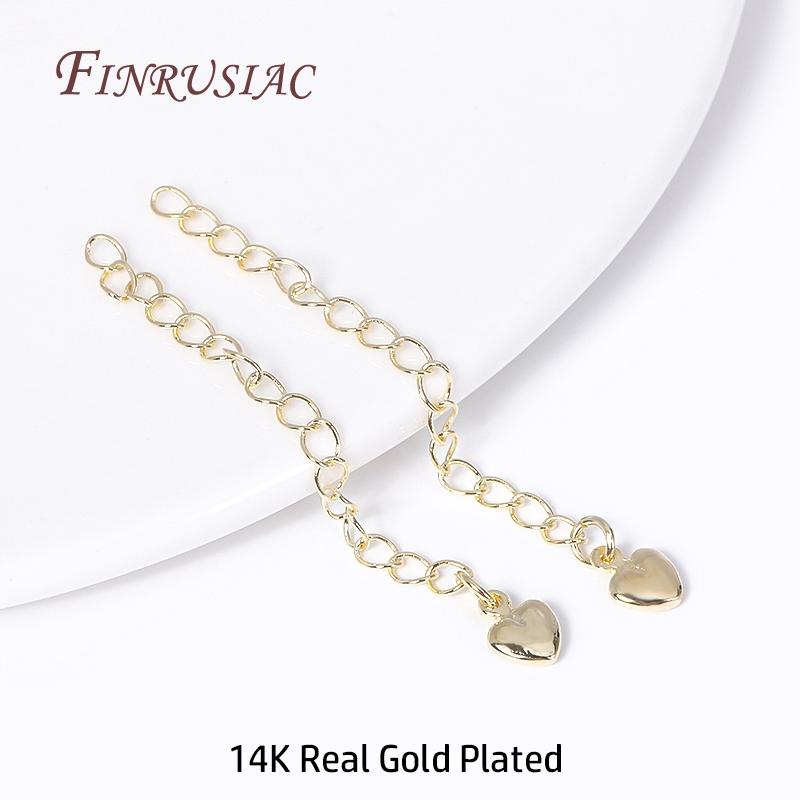 18K Gold Plated Brass Metal Extension Chains Bracelet Necklace Extend Tail Chains Connectors DIY Jewelry Making Findings