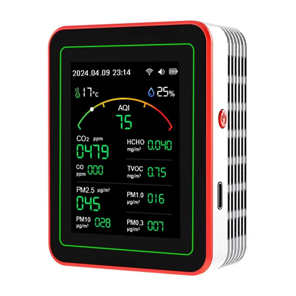 15 In 1 Carbon Dioxide Monitor Pm2.5pm1.0 Formaldehyde Detector Temperature and Humidity CO2 Air Quality Detection