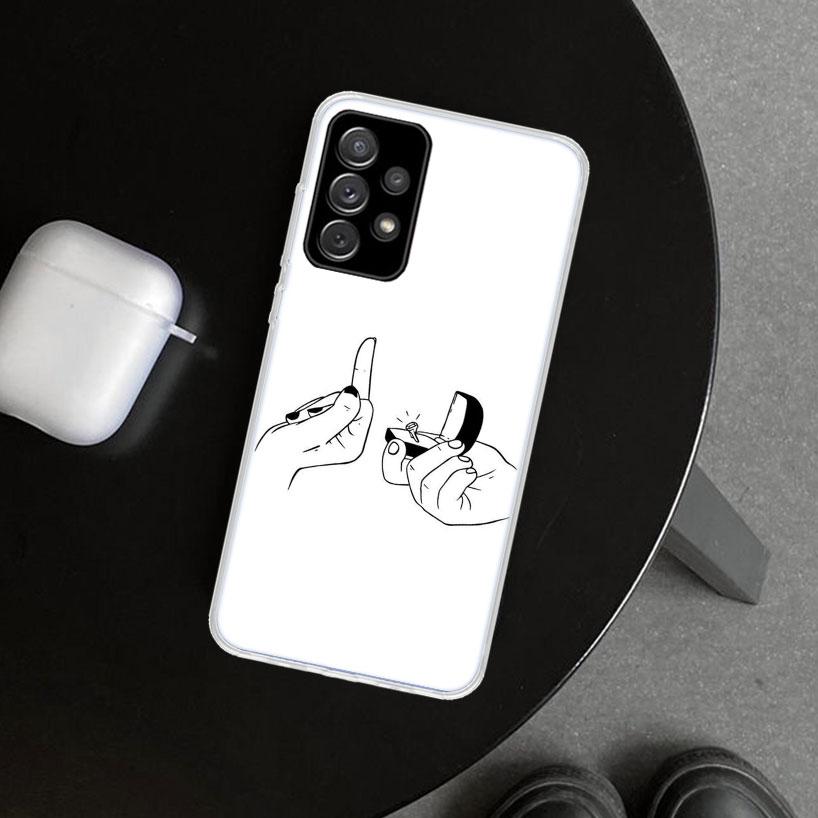 Middle Finger Phone Case Cover for Samsung Galaxy A12 A22 A32 A52 A72 A02S A51 A50S A31 A20S A10S Note 20 Ultra 10 Plus Galaxy A