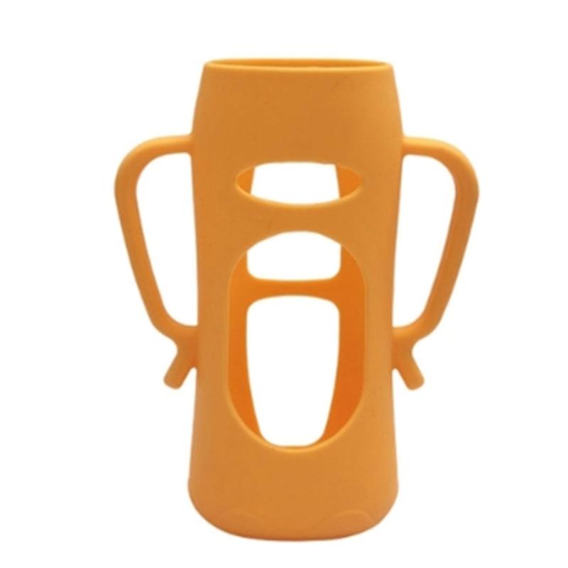 Heat Resistant Silicone Baby Bottle Sleeve With Nonslip Handle for Secure Grip and Heat Protections