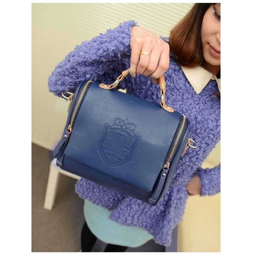 Chic And Timeless Women Leather Shoulder Crossbody Bag Handbag With Zipper Closure