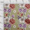oneOone Cotton Flex Black Fabric Leaves|Lotus & Rose Floral Quilting Supplies Print Sewing Fabric By The Yard 40 Inch