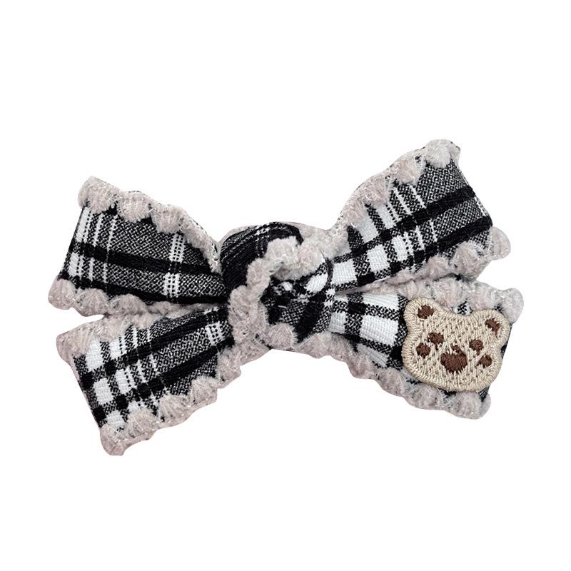 Fall/Winter Luxury Fabric Bow Bear Hair Clip: Chic, Versatile, High-End Women's Accessory