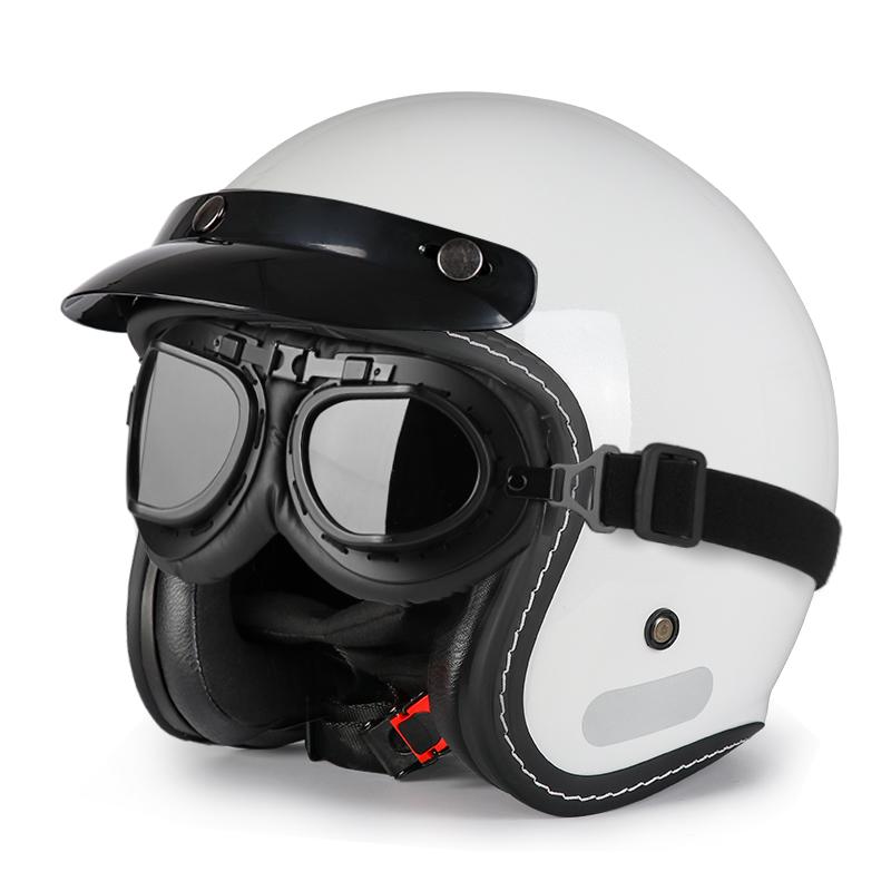 VGV 618 Open-Face-Helm, mehrere Visire zur freien Auswahl, integriertes Sonnenschild, Sicherheits-Fahrhelme für Damen und Herren für den Außenbereich