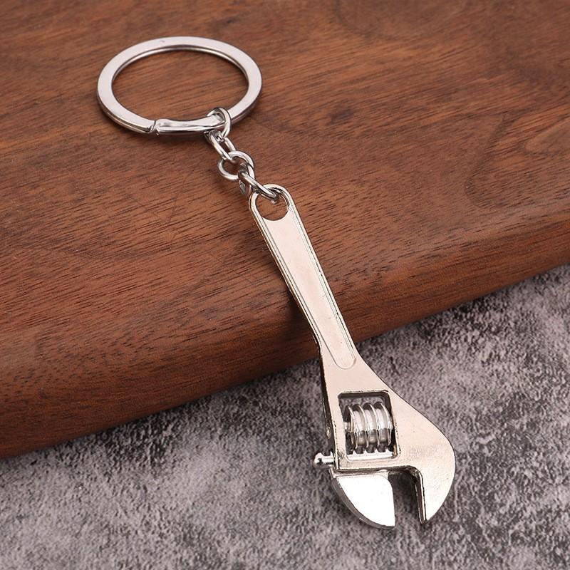 Simulation Tool Keychain Metal Creative Wrench Keychain Car Small Gift Pendant Adjustable