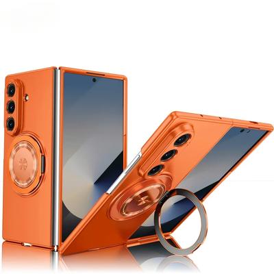 Magnetic Wireless Charging Phone Case for Samsung Galaxy Z Fold 7 6 5 4 3 with 360° Roating Stand Holder Shockproof Protect Cover Back Shell