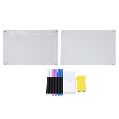 15.7 X 11.8in Magnetic Dry Erase Calendar Acrylic Clear Planner Board For Fridge Refrigerator Weekly Plan Board + Blank
