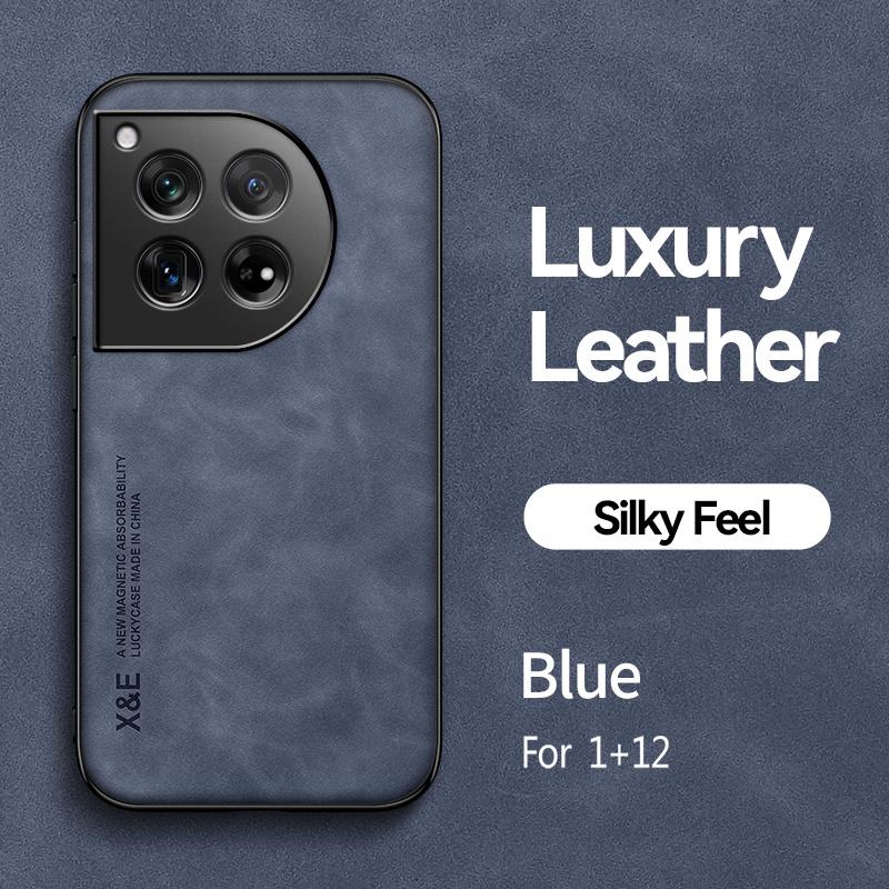 For OnePlus 12 5G Case TPU Soft Bumper Leather Phone Cases for OnePlus12 One Plus 12 5G 2023 6.82" Car Magnetic Holder Cover