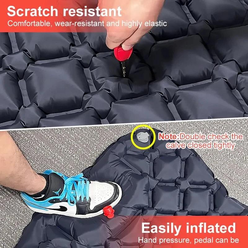 Outdoor Pneumatic Mattress, Practical, Ultra-light, with Built-in Pillow and Built-in Air Pump, Suitable for Hiking and Camping.