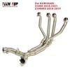 Motorcycle Exhaust Pipe For Kawasaki Z1000SX Z1000 Exhaust Front Link Pipe SUS304 Exhaust Header 2010-2021 Slip-on OEM Muffler