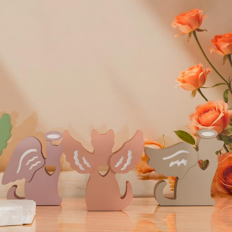 Nonstick Silicone Angel Cats Dog Mold for Crafting Ornament Candle Home Decoration Mould Unique Gift Making Molds