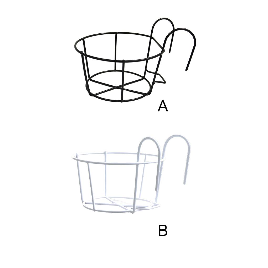 5 Parça Demir Korkuluk Çiçek Rafı Saksı Bitkileri Askılı Sepet Yuvarlak Raf Tutucu Balkon Çit İç Mekan Dış Mekan