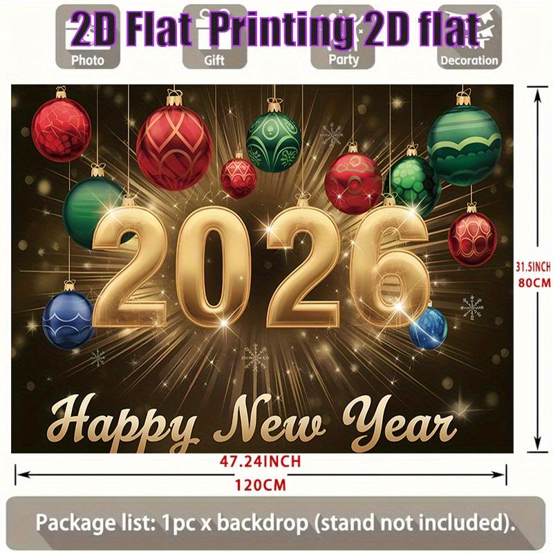 1Pcs Vitality New Year 2026 Decoration Background Backdrop Decorations For Photo Studio Photo Booth Party