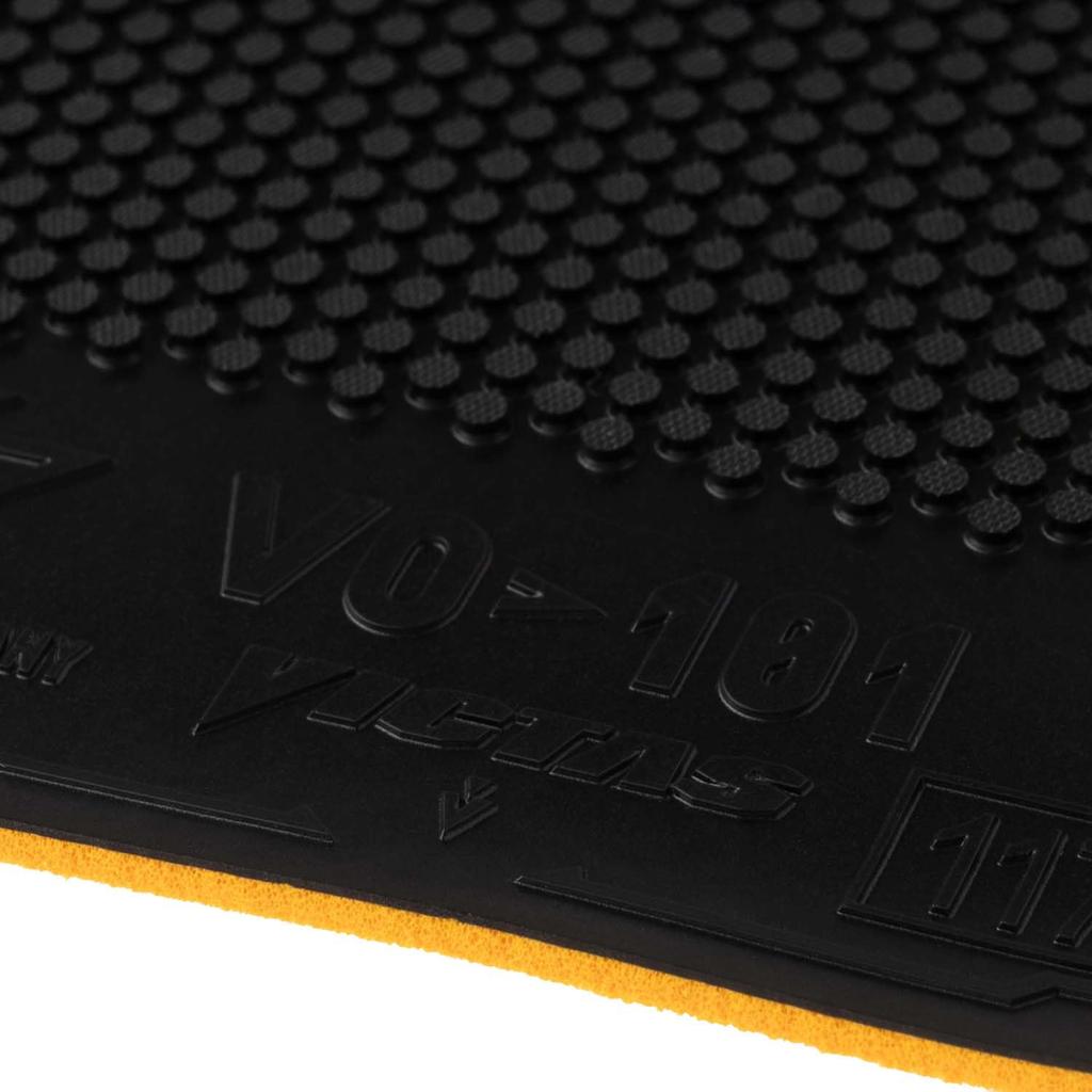 VICTAS Table Tennis Rubber, VO101, Black, Size 1.6