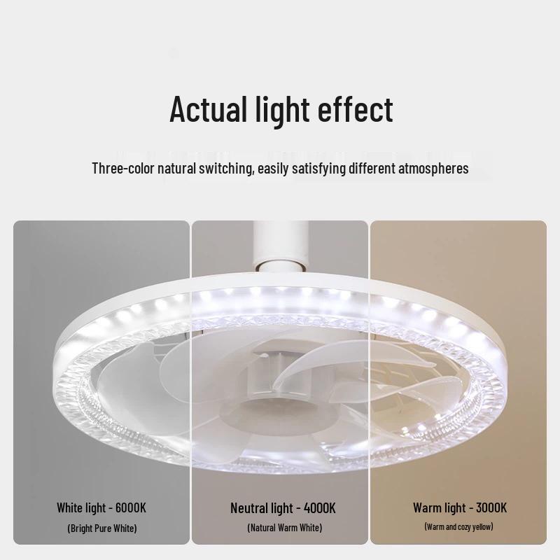 E27 Schraubkristall LED Deckenventilatorleuchte mit Fernbedienung für Schlafzimmer & Küche