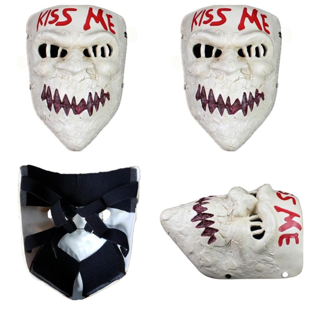 Creative Kiss Me Demon Resin Mask Fun Halloween Accessory For Role-playing Events