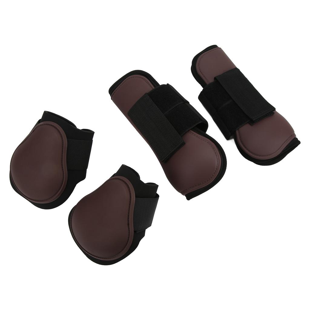 4pcs Horse Leg Boots Shock Absorbing Horse Support Boots for Jumping Riding CompetitionSet of Brown