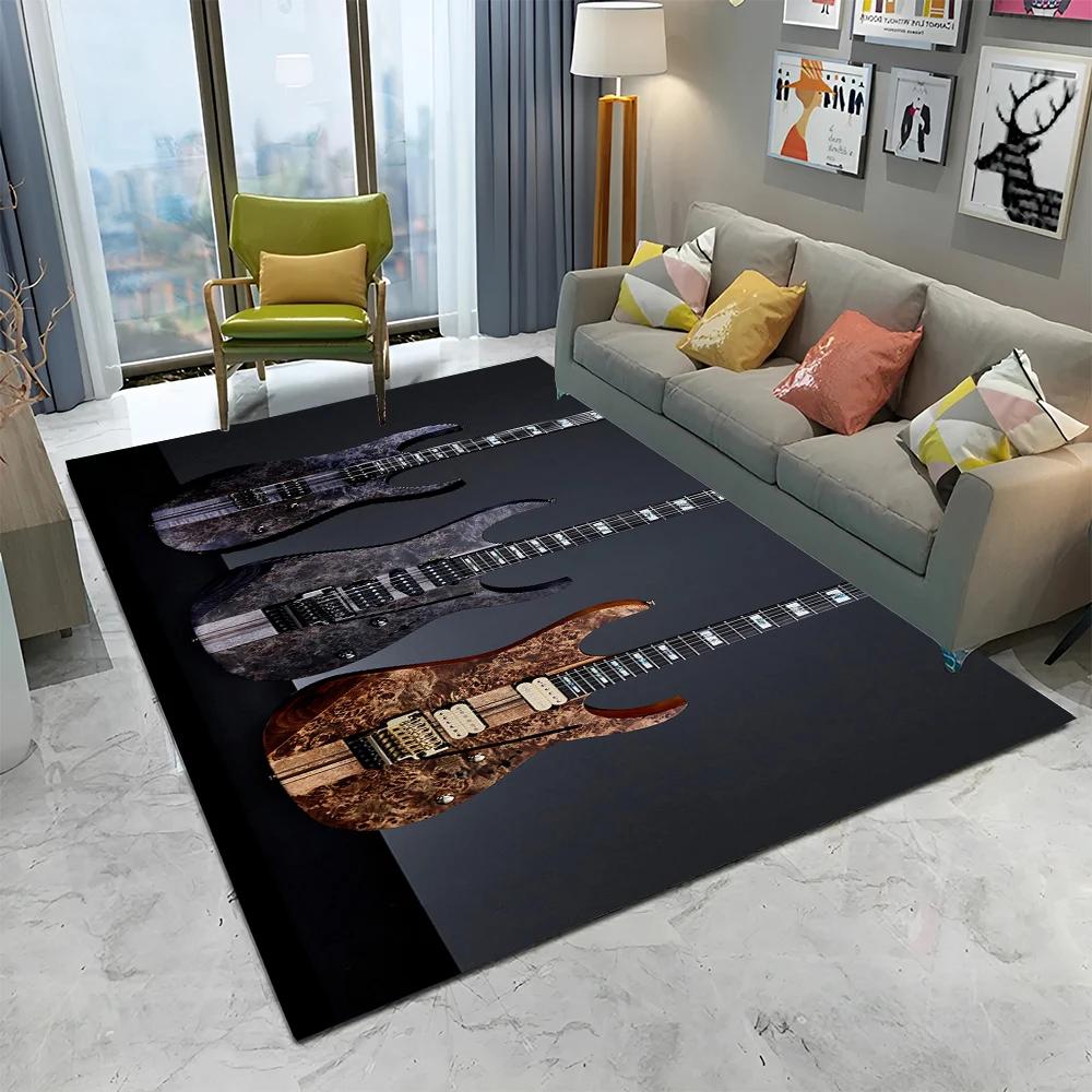 Electric Guitar 3D Classical Guitar Carpet Rug for Home Living Room Bedroom Sofa Doormat Decor,kids Area Rug Non-slip Floor Mat