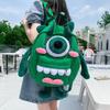 Women's Cute Four-Legged Monster Canvas Backpack - Fashionable, Large Capacity for Travel and School.