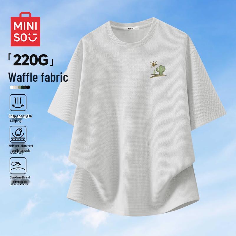 MINISO Men s Heavyweight Waffle T-Shirt 4XL