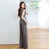 Royal sister style fashion wide-leg pants set women's  new professional sleeveless vest straight pants two-piece set trendy