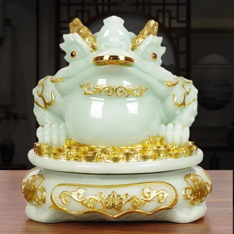 Jade Stone Wealth Golden Toad Treasure Pot Decoration Three Legged Toad Office Store Opening Relocation New Residence Gifts