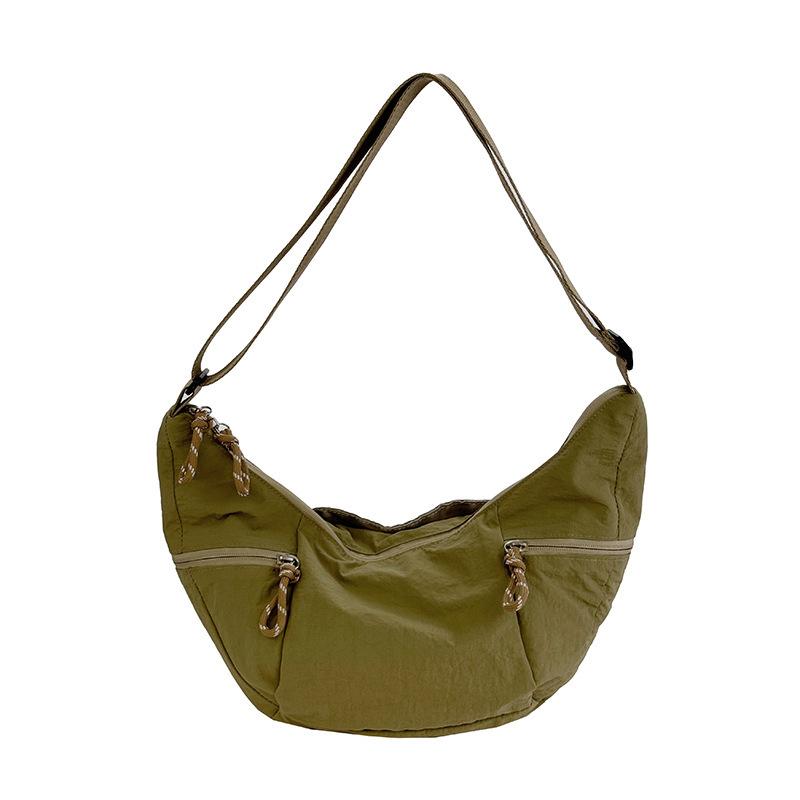Casual Versatile Nylon Dumpling Bag Commuter Travel Crossbody Crescent Bag Trendy Women's Shoulder Croissant Bag