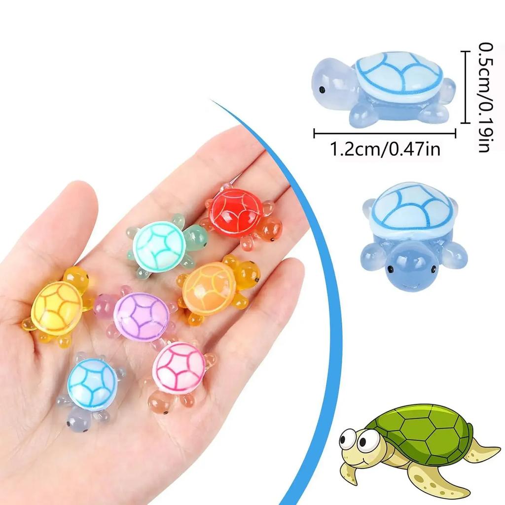 10/50/100Pcs Cute Mini Luminous Turtle Ornaments Glowing In The Dark Miniatures Turtle Micro Landscape Kids Toys Home Decor Gift