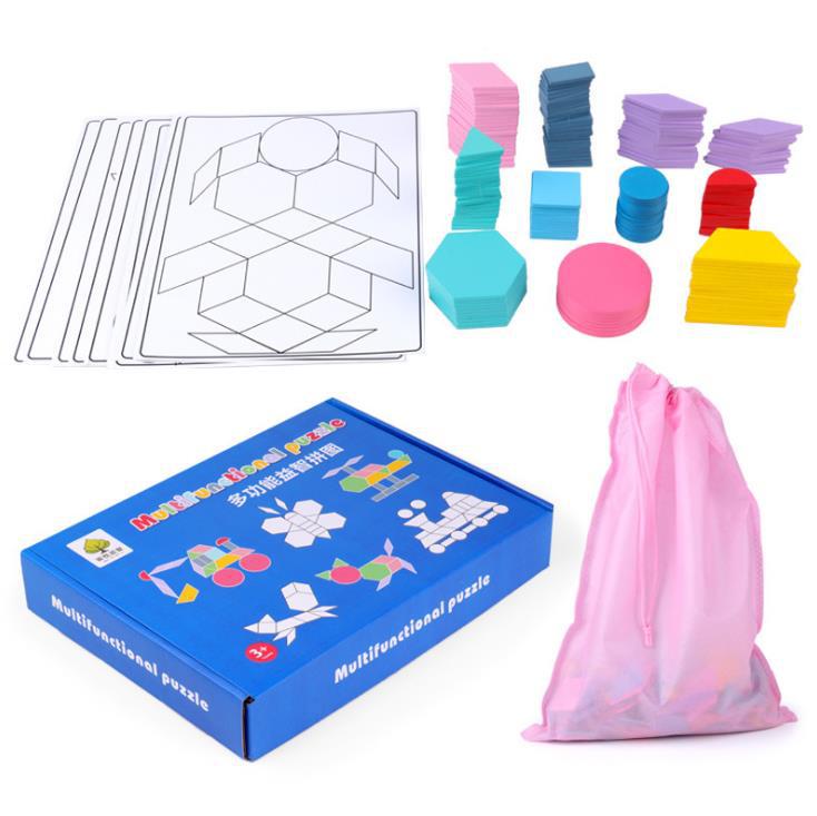 180-Piece Creative Wooden Jigsaw Puzzle Tangram Toy for Children