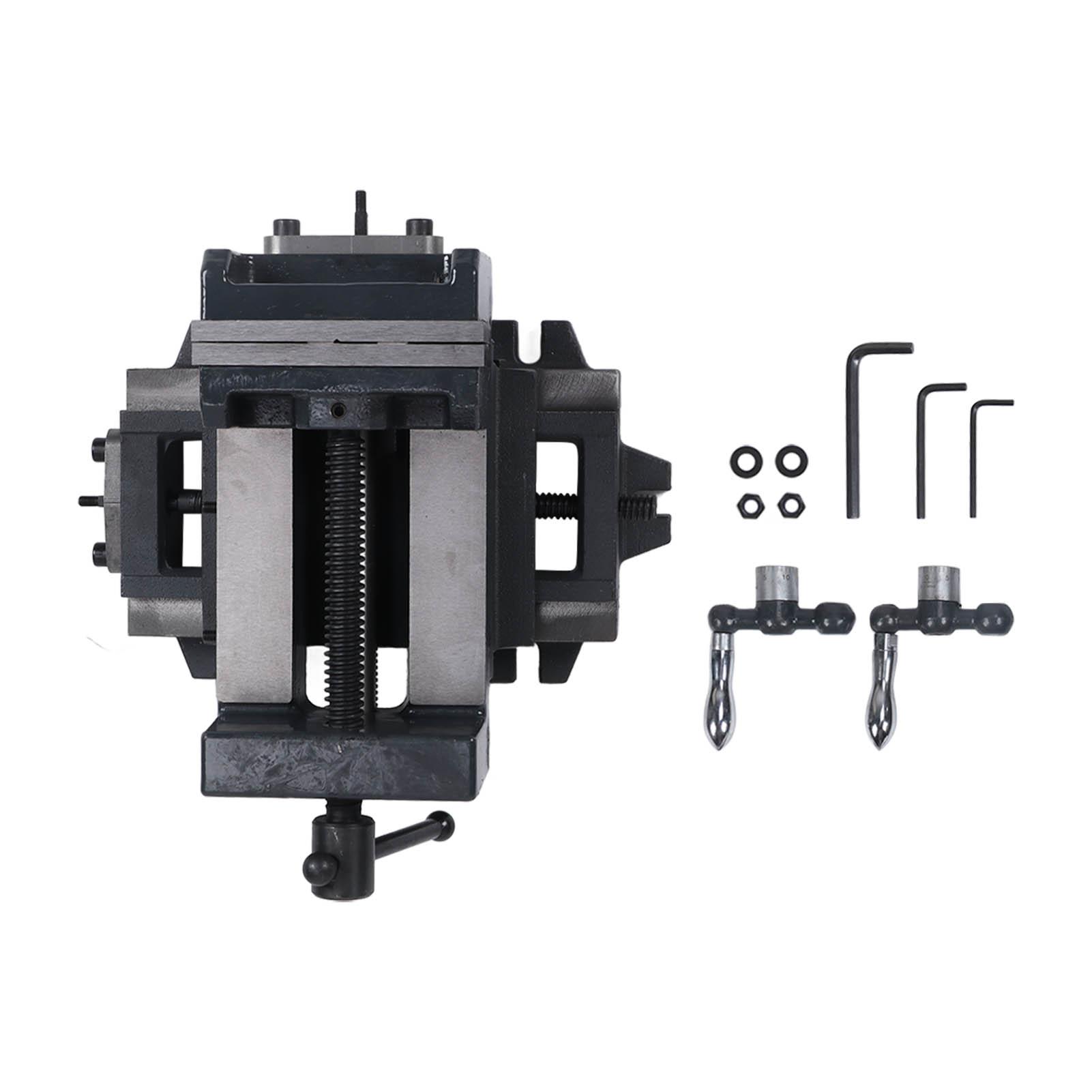 

5in Cross Slide Drill Press Vise Cast Steel Precise Bench Vice for Milling Machine