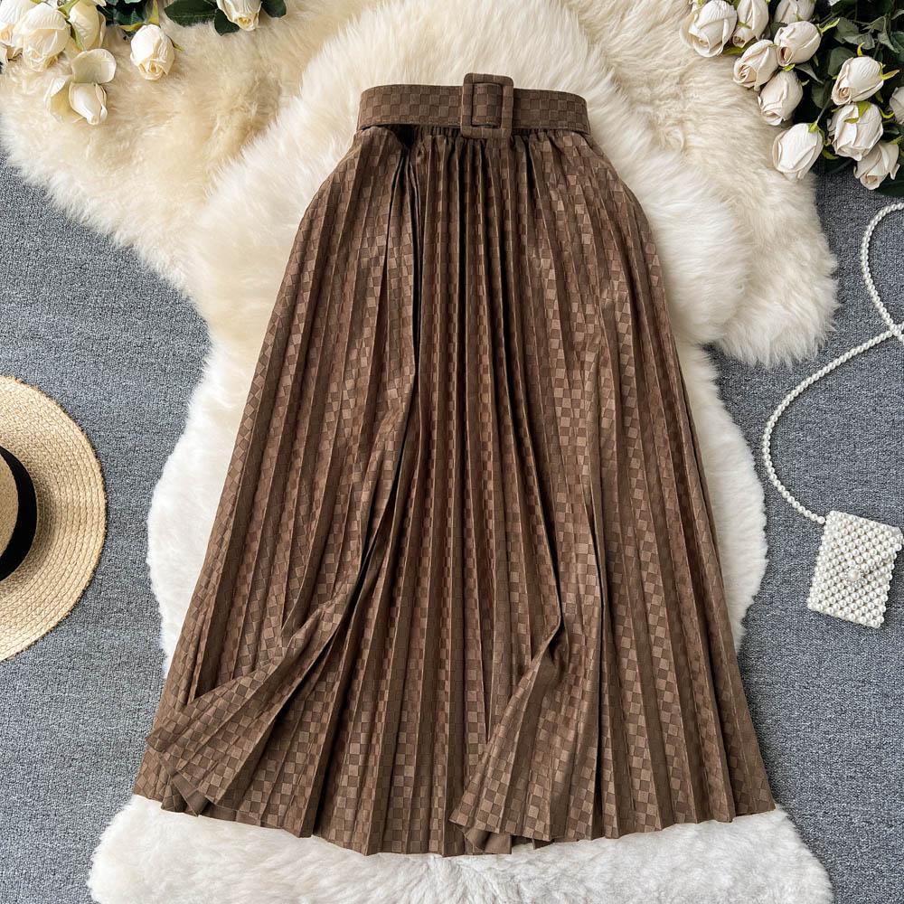 Mid-Length Skirt Women's Autumn Popular Skirt Pleated Skirt