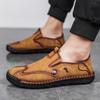 Herren Lederschuhe Frühling und Herbst Übergröße Britischer Trend Slipper Lazy Hand-Driving Casual Lederschuhe
