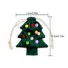 Christmas Tree Velvet Drawstring Gift Bag with Bells Xmas Hanging Ornament Candy Pouch Christmas Party Decoration Supplies 7