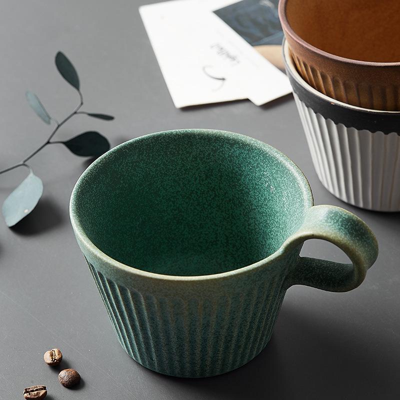 

Japanese coffee cup creative retro ceramic coffee cup breakfast cup household oat cup large capacity 320ml